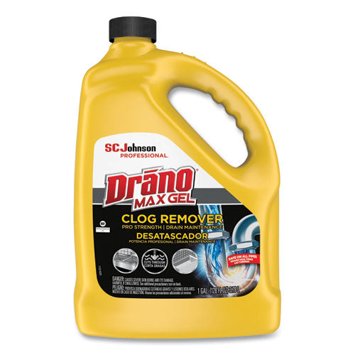 Image of Drano® Max Gel Clog Remover, Bleach Scent, 128 Oz Bottle