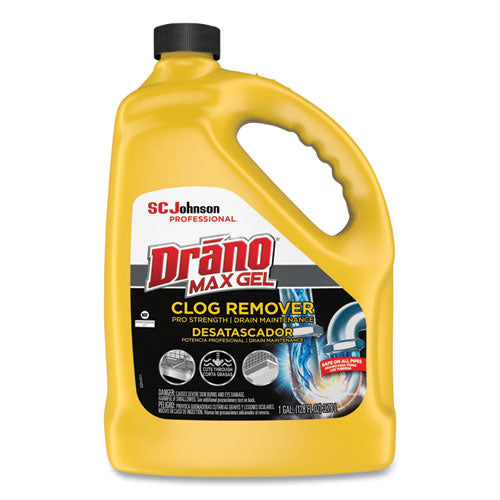 Image of Drano® Max Gel Clog Remover, Bleach Scent, 128 Oz Bottle, 4/carton