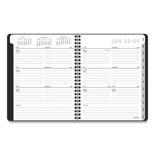 Image of AT-A-GLANCE® Contemporary Lite Weekly/Monthly Planner, 8.75 x 7, Black Simulated Leather Cover, 12-Month (Jan to Dec): 2025