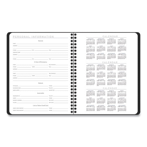 Image of AT-A-GLANCE® Contemporary Lite Weekly/Monthly Planner, 8.75 x 7, Black Simulated Leather Cover, 12-Month (Jan to Dec): 2025