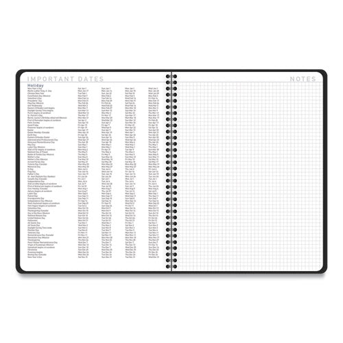 Image of AT-A-GLANCE® Contemporary Lite Weekly/Monthly Planner, 11 x 8.25, Black Simulated Leather Cover, 12-Month (Jan to Dec): 2025