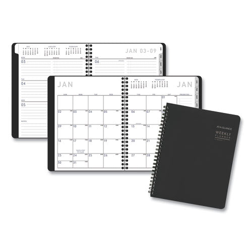 Image of AT-A-GLANCE® Contemporary Lite Weekly/Monthly Planner, 8.75 x 7, Black Simulated Leather Cover, 12-Month (Jan to Dec): 2025