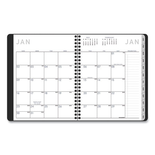 Image of AT-A-GLANCE® Contemporary Lite Weekly/Monthly Planner, 8.75 x 7, Black Simulated Leather Cover, 12-Month (Jan to Dec): 2025