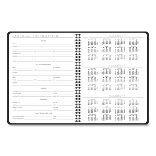 Image of AT-A-GLANCE® Contemporary Lite Weekly/Monthly Planner, 11 x 8.25, Black Simulated Leather Cover, 12-Month (Jan to Dec): 2025