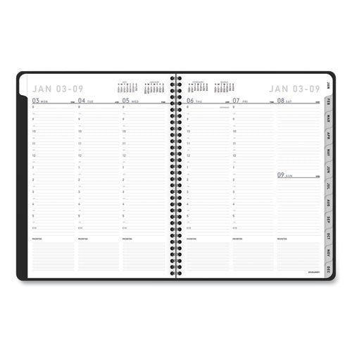 Image of AT-A-GLANCE® Contemporary Lite Weekly/Monthly Planner, 11 x 8.25, Black Simulated Leather Cover, 12-Month (Jan to Dec): 2025