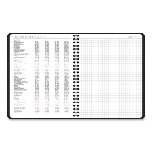 Image of AT-A-GLANCE® Contemporary Lite Weekly/Monthly Planner, 8.75 x 7, Black Simulated Leather Cover, 12-Month (Jan to Dec): 2025