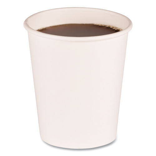 Image of Boardwalk® Paper Hot Cups, 8 oz, White, 50/Sleeve, 20 Sleeves/Carton