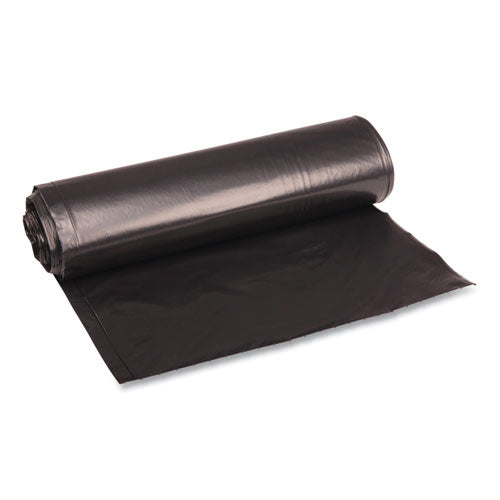Image of Boardwalk® Recycled Low-Density Polyethylene Can Liners, 33 gal, 1.2 mil, 33" x 39", Black, Perforated, 10 Bags/Roll, 10 Rolls/Carton