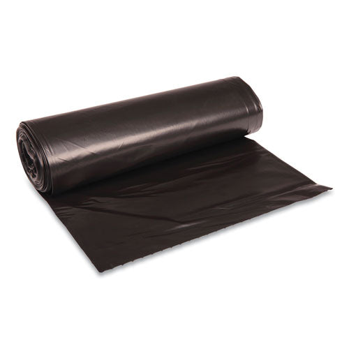 Image of Boardwalk® Recycled Low-Density Polyethylene Can Liners, 45 gal, 1.6 mil, 40" x 46", Black, Perforated, 10 Bags/Roll, 10 Rolls/Carton
