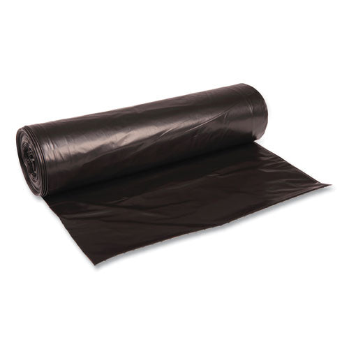 Image of Boardwalk® Recycled Low-Density Polyethylene Can Liners, 56 gal, 1.6 mil, 43" x 47", Black, Perforated, 20 Bags/Roll, 5 Rolls/Carton