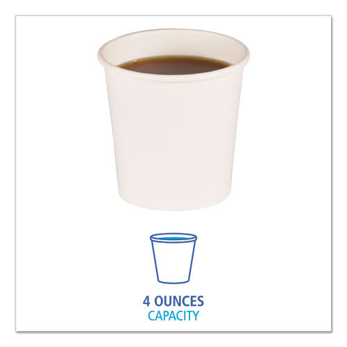 Image of Boardwalk® Paper Hot Cups, 4 oz, White, 50/Sleeve, 20 Sleeves/Carton