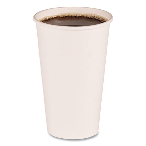 Image of Boardwalk® Paper Hot Cups, 16 oz, White, 50/Sleeve, 20 Sleeves/Carton