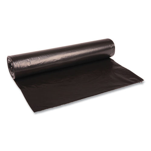 Image of Boardwalk® Recycled Low-Density Polyethylene Can Liners, 45 gal, 1.2 mil, 40" x 46", Black, Perforated, 10 Bags/Roll, 10 Rolls/Carton