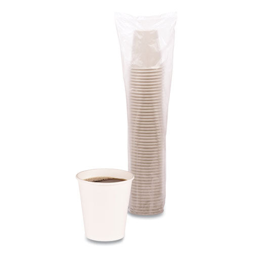 Image of Boardwalk® Paper Hot Cups, 10 oz, White, 50/Sleeve, 20 Sleeves/Carton