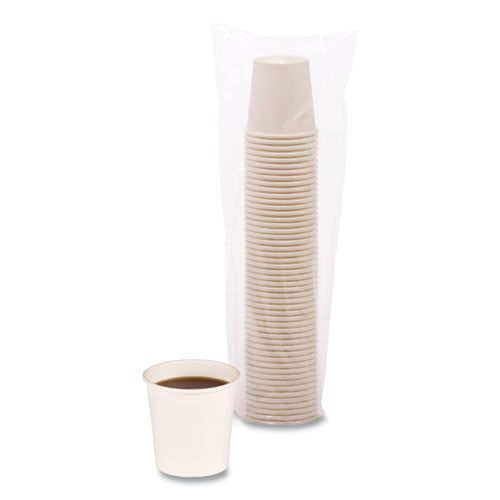 Image of Boardwalk® Paper Hot Cups, 4 oz, White, 50/Sleeve, 20 Sleeves/Carton