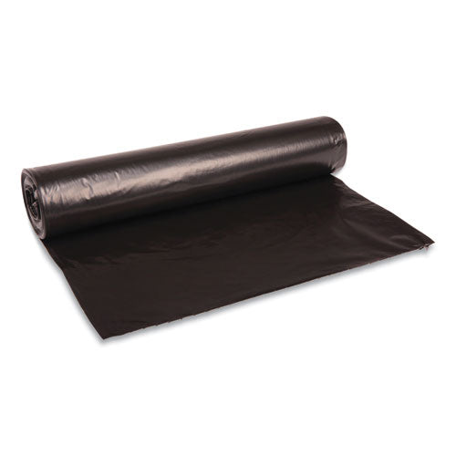 Image of Boardwalk® Recycled Low-Density Polyethylene Can Liners, 45 gal, 0.8 mil, 40" x 48", Black, Perforated, 10 Bags/Roll, 10 Rolls/Carton