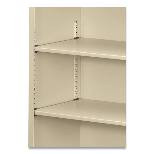 Image of HON® Metal Bookcase, Three-Shelf, 34.5w x 12.63d x 41h, Putty