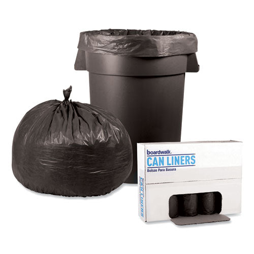 Image of Boardwalk® Low-Density Waste Can Liners, 56 gal, 1.1 mil, 43" x 47", Gray, Perforated Roll, 20 Bags/Roll, 5 Rolls/Carton