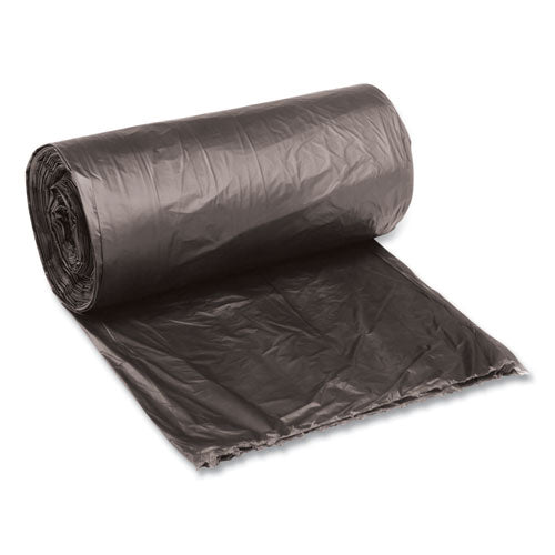 Image of Boardwalk® Low-Density Waste Can Liners, 10 gal, 0.35 mil, 24" x 23", Black, Perforated Roll, 50 Bags/Roll, 10 Rolls/Carton