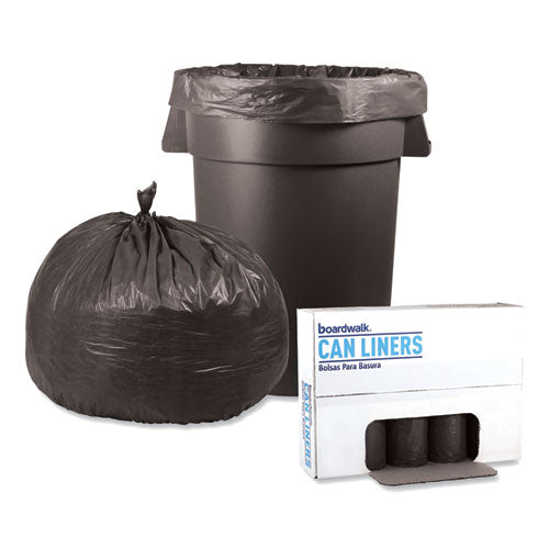 Image of Boardwalk® Low-Density Waste Can Liners, 60 gal, 1.1 mil, 38" x 58", Gray, Perforated Roll, 20 Bags/Roll, 5 Rolls/Carton