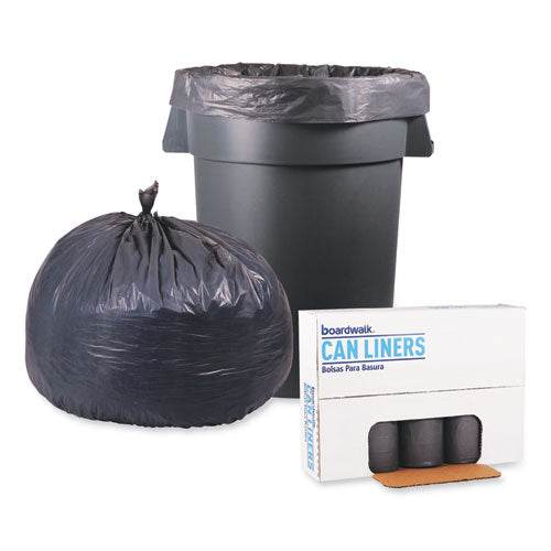 Image of Boardwalk® Low-Density Waste Can Liners, 60 gal, 0.95 mil, 38" x 58", Gray, Perforated Roll, 25 Bags/Roll, 4 Rolls/Carton