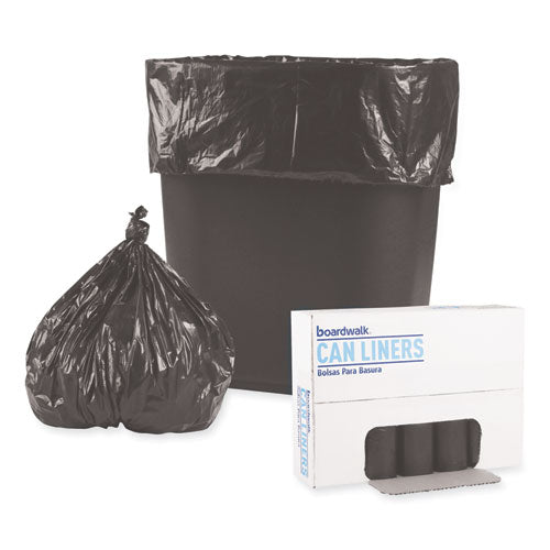 Image of Boardwalk® Low-Density Waste Can Liners, 4 gal, 0.35 mil, 17" x 17", Black, Perforated Roll, 50 Bags/Roll, 20 Rolls/Carton