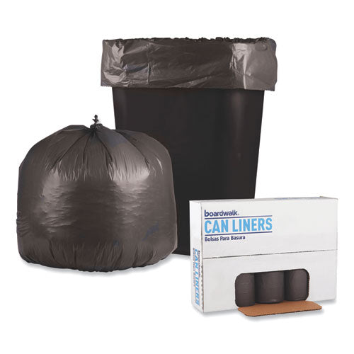 Image of Boardwalk® Low-Density Waste Can Liners, 30 gal, 0.95 mil, 30" x 36", Gray, Perforated Roll, 25 Bags/Roll, 4 Rolls/Carton