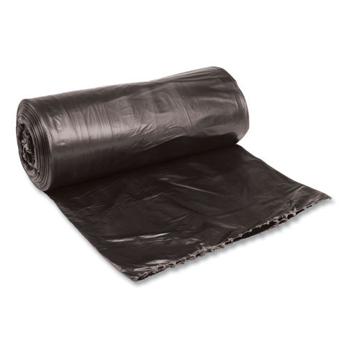 Image of Boardwalk® Low-Density Waste Can Liners, 33 gal, 0.5 mil, 33" x 39", Black, Perforated Roll, 25 Bags/Roll, 8 Rolls/Carton