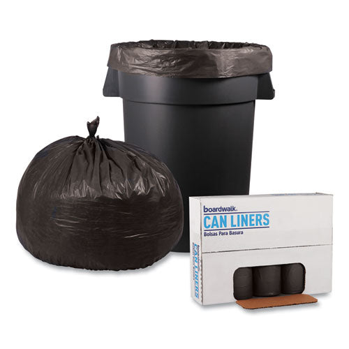 Image of Boardwalk® Low-Density Waste Can Liners, 45 gal, 0.95 mil, 40" x 46", Gray, Perforated Roll, 25 Bags/Roll, 4 Rolls/Carton