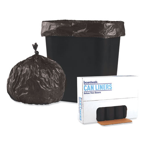 Image of Boardwalk® Low-Density Waste Can Liners, 16 gal, 0.35 mil, 24" x 32", Black, Perforated Roll, 50 Bags/Roll, 10 Rolls/Carton