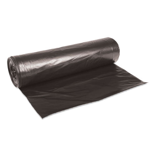 Image of Boardwalk® Low-Density Waste Can Liners, 56 gal, 0.6 mil, 43" x 47", Black, Perforated Roll, 25 Bags/Roll, 4 Rolls/Carton