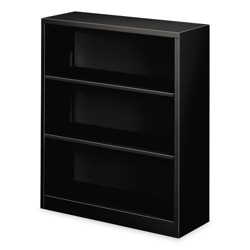 Image of HON® Metal Bookcase, Three-Shelf, 34.5w x 12.63d x 41h, Black