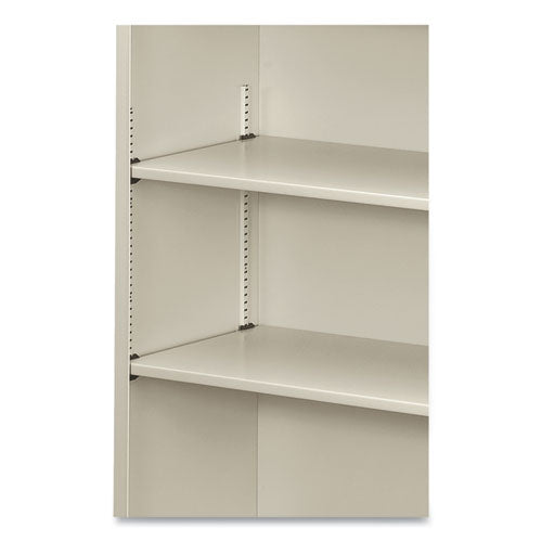 Image of HON® Metal Bookcase, Three-Shelf, 34.5w x 12.63d x 41h, Light Gray