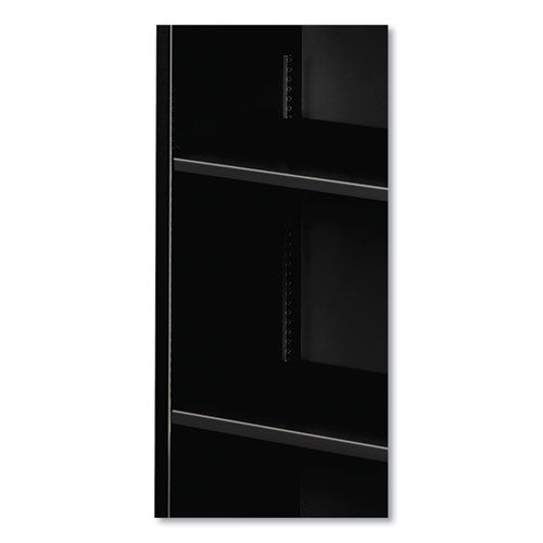 Image of HON® Metal Bookcase, Three-Shelf, 34.5w x 12.63d x 41h, Black