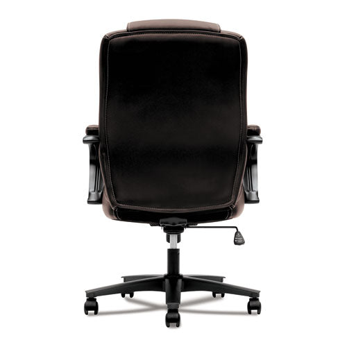 Image of HON® Hvl402 Series Executive High-Back Chair, Supports Up To 250 Lb, 17" To 21" Seat Height, Brown Seat/back, Black Base
