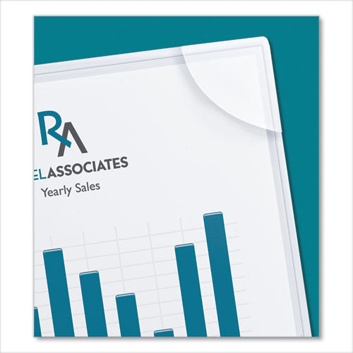 Image of Avery® Three-Hole Punched Corner Lock Plastic Sleeves, 9.5 x 11.75, Clear, 4/Pack