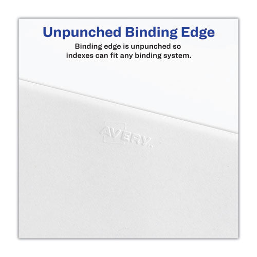 Image of Avery® Blank Tab Legal Exhibit Index Divider Set, 25-Tab, 11 x 8.5, White, 1 Set