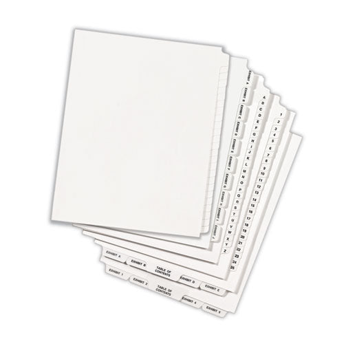 Image of Avery® Blank Tab Legal Exhibit Index Divider Set, 25-Tab, 11 x 8.5, White, 1 Set