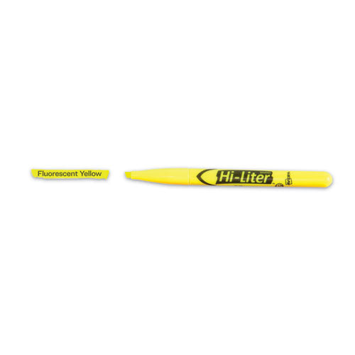 Image of Avery® Hi-Liter Pen-Style Highlighters, Fluorescent Yellow Ink, Chisel Tip, Yellow/black Barrel, Dozen