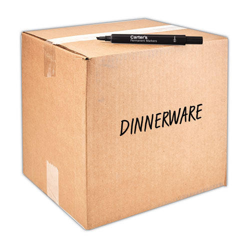 Image of Carter's Large Desk Style Permanent Marker, Broad Chisel Tip, Black, Dozen