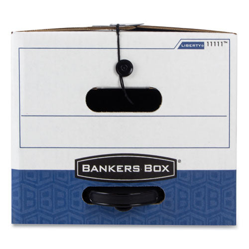 Image of Bankers Box® Liberty Plus Heavy-Duty Strength Storage Boxes, Legal Files, 15.25" X 24.13" X 10.75", White/blue, 12/carton