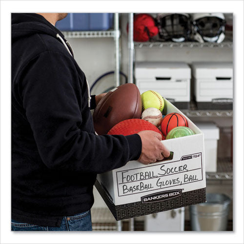 Image of Bankers Box® R-Kive Heavy-Duty Storage Boxes, Letter/legal Files, 12.75" X 16.5" X 10.38", Woodgrain, 4/carton