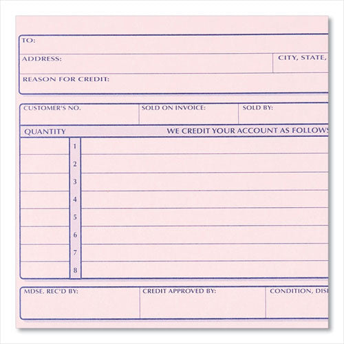 Image of Rediform® Credit Memo Book, Three-Part Carbonless, 5.5 x 7.88, 50 Forms Total