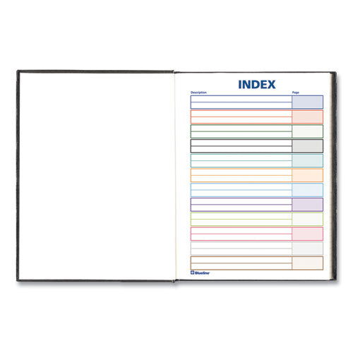 Image of Blueline® Business Notebook with Self-Adhesive Labels, 1-Subject, Medium/College Rule, Black Cover, (192) 9.25 x 7.25 Sheets