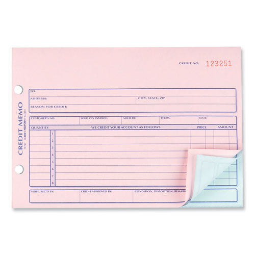 Image of Rediform® Credit Memo Book, Three-Part Carbonless, 5.5 x 7.88, 50 Forms Total