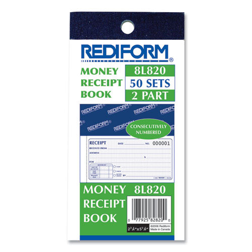 Image of Rediform® Small Money Receipt Book, Two-Part Carbonless, 2.75 x 5, 50 Forms Total