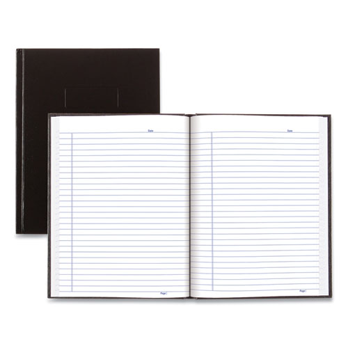 Image of Blueline® Business Notebook with Self-Adhesive Labels, 1-Subject, Medium/College Rule, Black Cover, (192) 9.25 x 7.25 Sheets