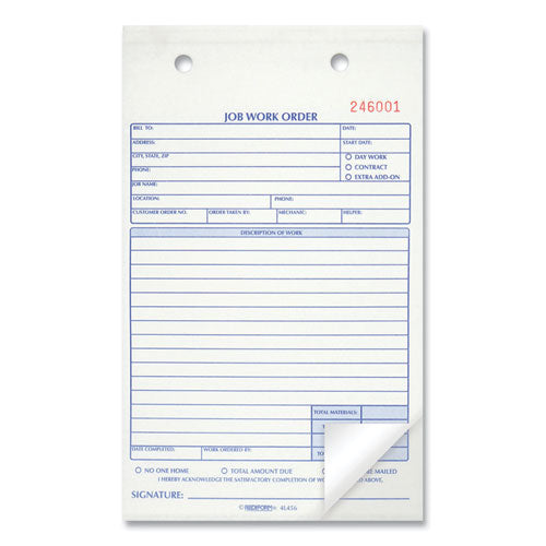 Image of Rediform® Job Work Order Book, Two-Part Carbonless, 5.5 x 8.5, 50 Forms Total