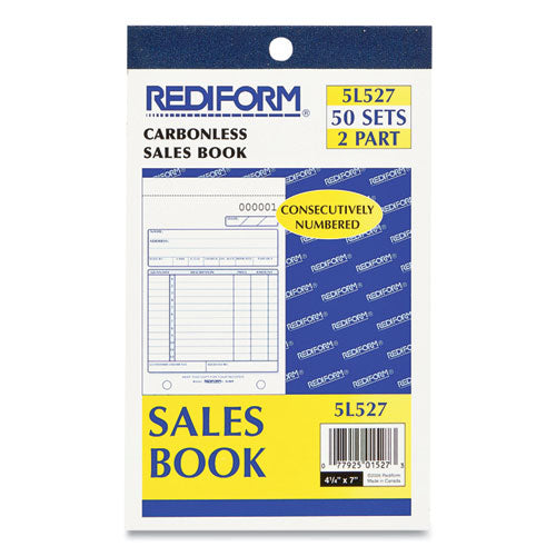 Image of Rediform® Sales Book, 12 Lines, Two-Part Carbonless, 4.25 x 6.38, 50 Forms Total