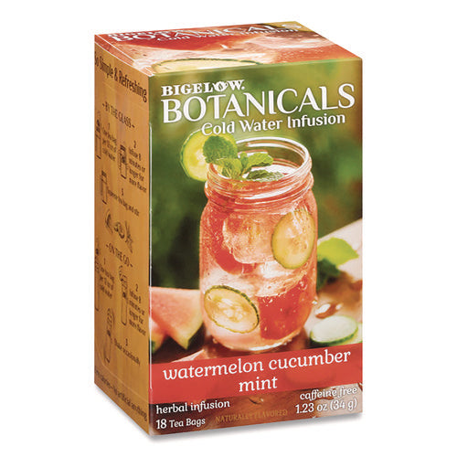 Image of Bigelow® Botanicals Watermelon Cucumber Mint Cold Water Herbal Infusion, 0.7 Oz Tea Bag, 18/box